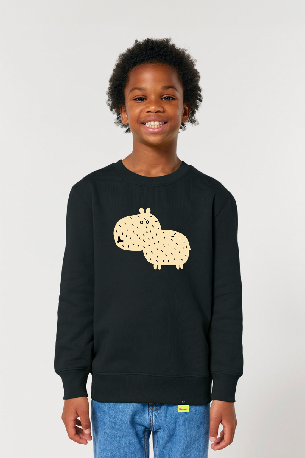 Detská Mikina KAPYBARA čierna