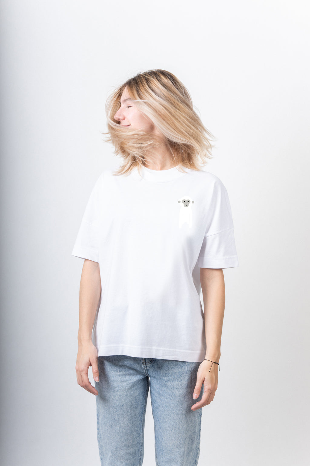 Unisex Tričko OPIČKA biele